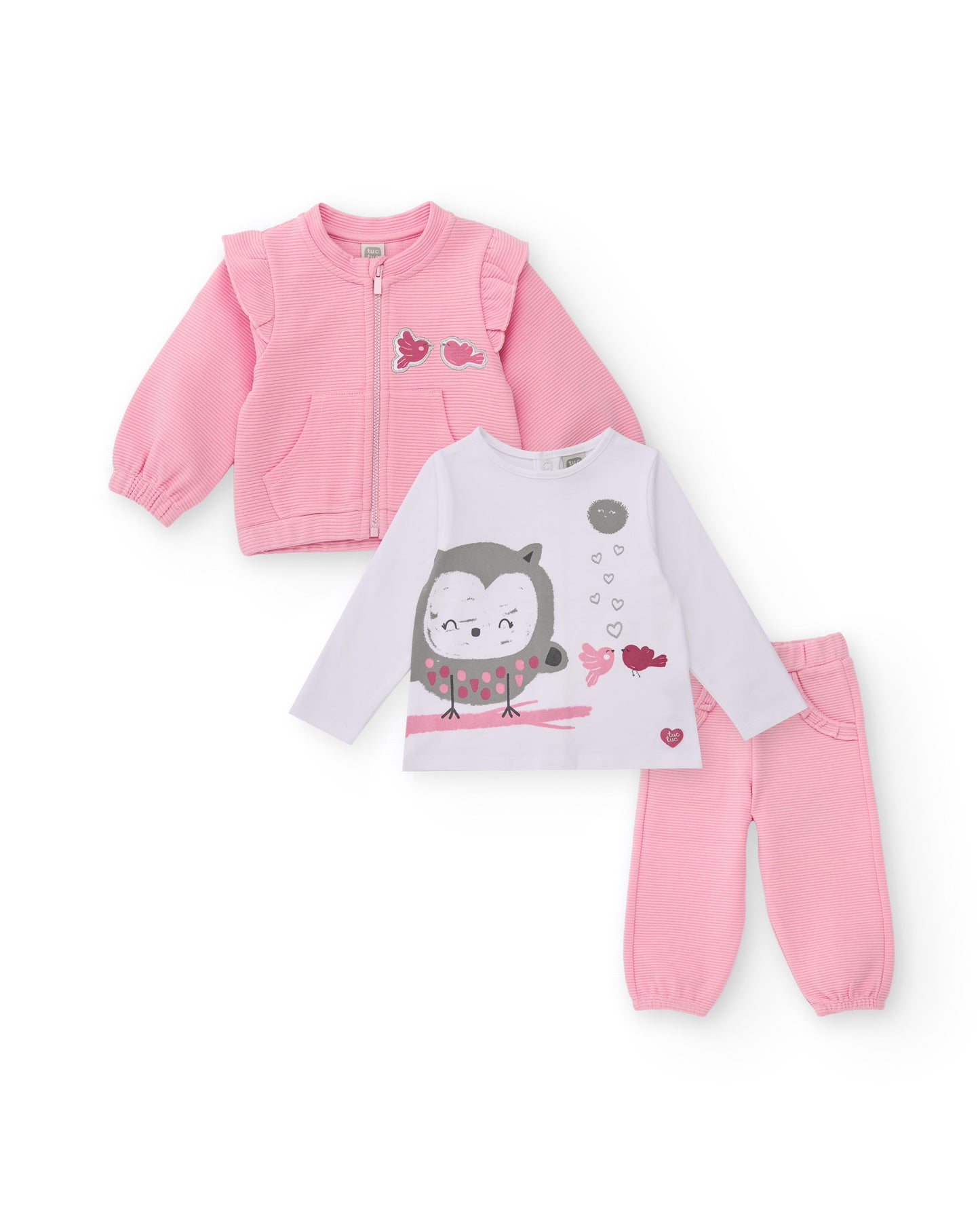 Tuc Tuc Funny Owl PLUSH TRACKSUIT AND T-SHIRT MAUVE