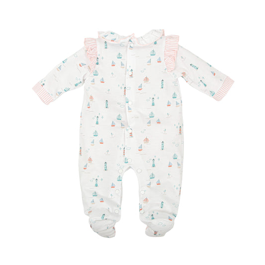 Babidu Babygrow Pink Seaside Print 14221