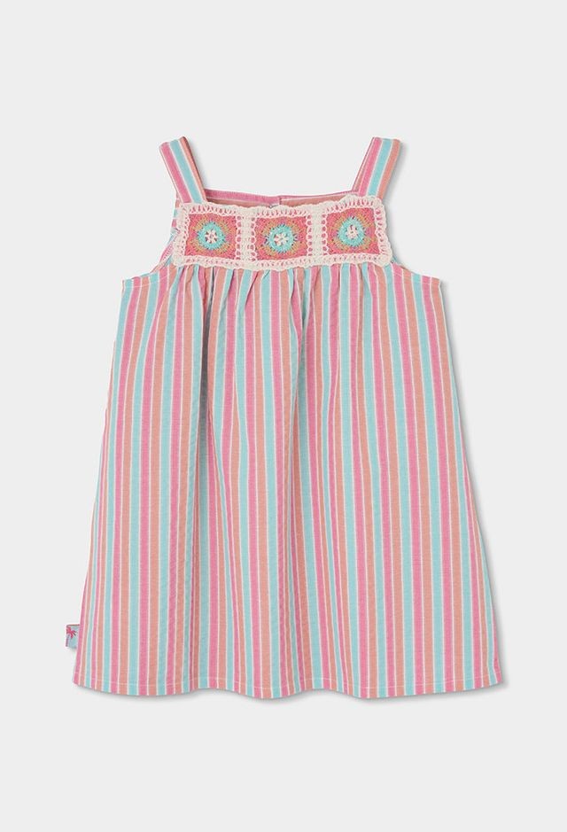 Boboli Poplin dress striped for girl