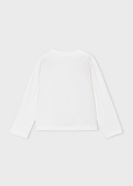 Mayoral Long Sleeve Raspberry & White T-shirt