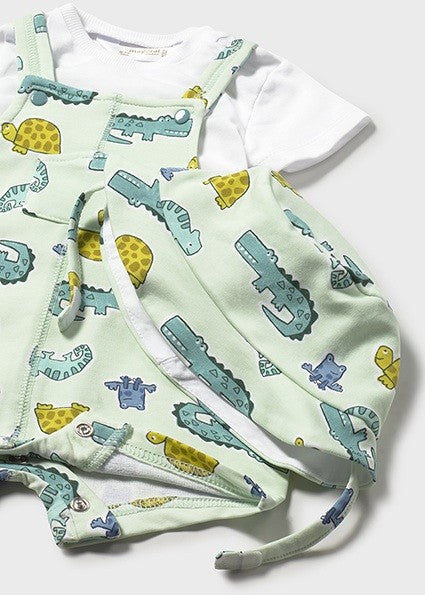 Mayoral Baby Boy knit dungarees and matching bucket hat set