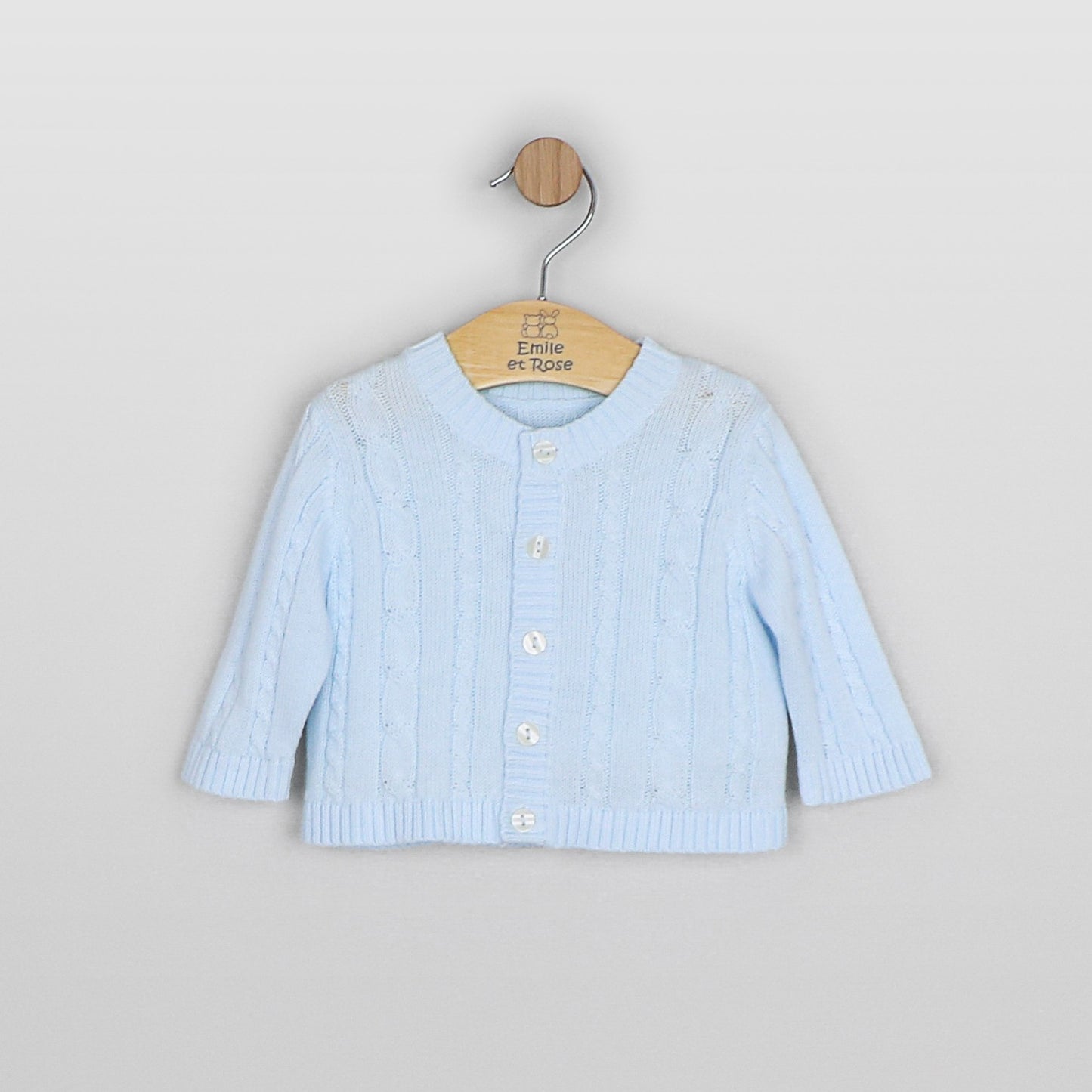 Emile et Rose Morgan Pale Blue Knitted Cardigan