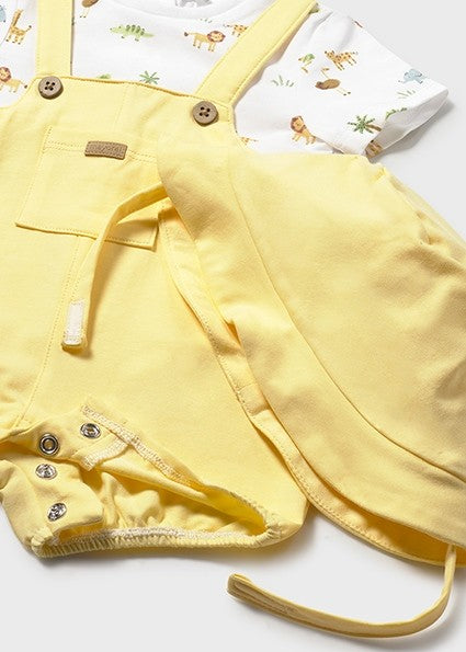 Mayoral Baby Sunny Dungaree Set with hat