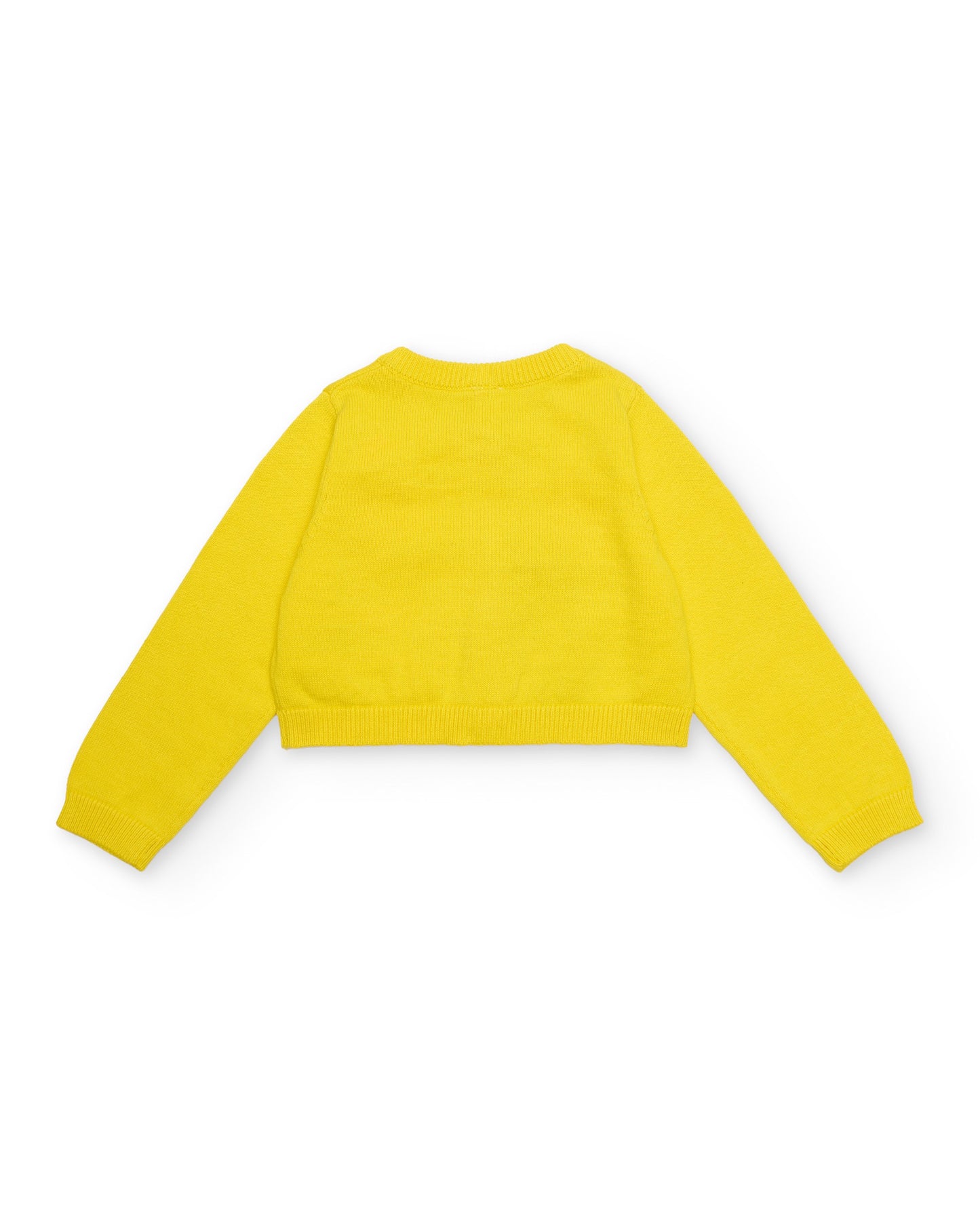 Tuc Tuc GIRL Bright yellow knitted cardigan with floral design