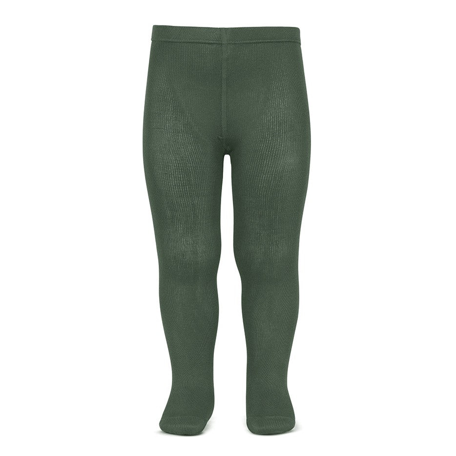 Condor Plain stitch basic tights - 761 Lichen Green