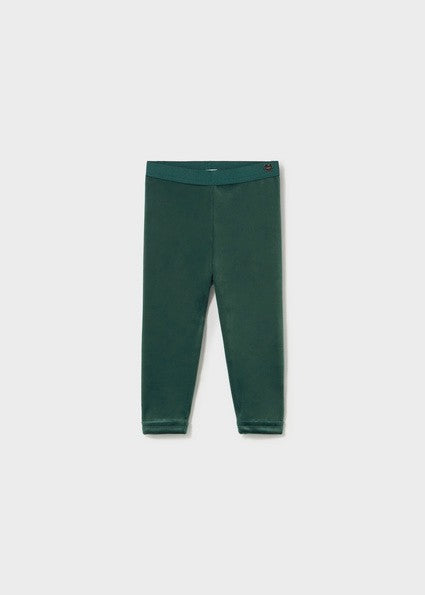 Mayoral Velvet Leggings Green