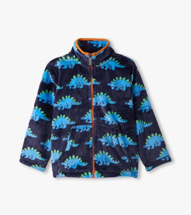 Hatley Stegosaurus Fuzzy Fleece Zip-Up Jacket Patriot Blue