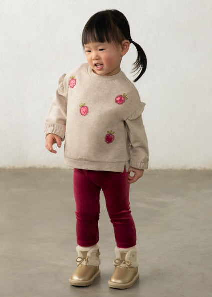 Mayoral Velvet leggings set in Raspberry