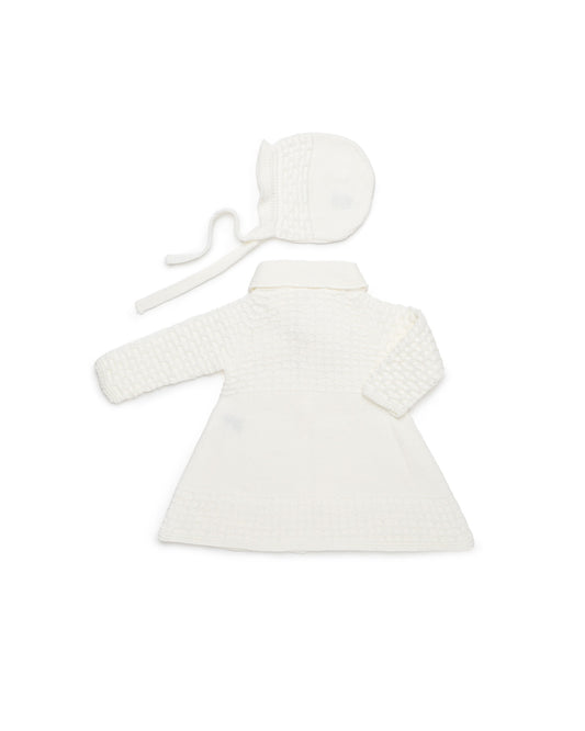 JULIANA - Knitted Coat with Bonnet Cream
