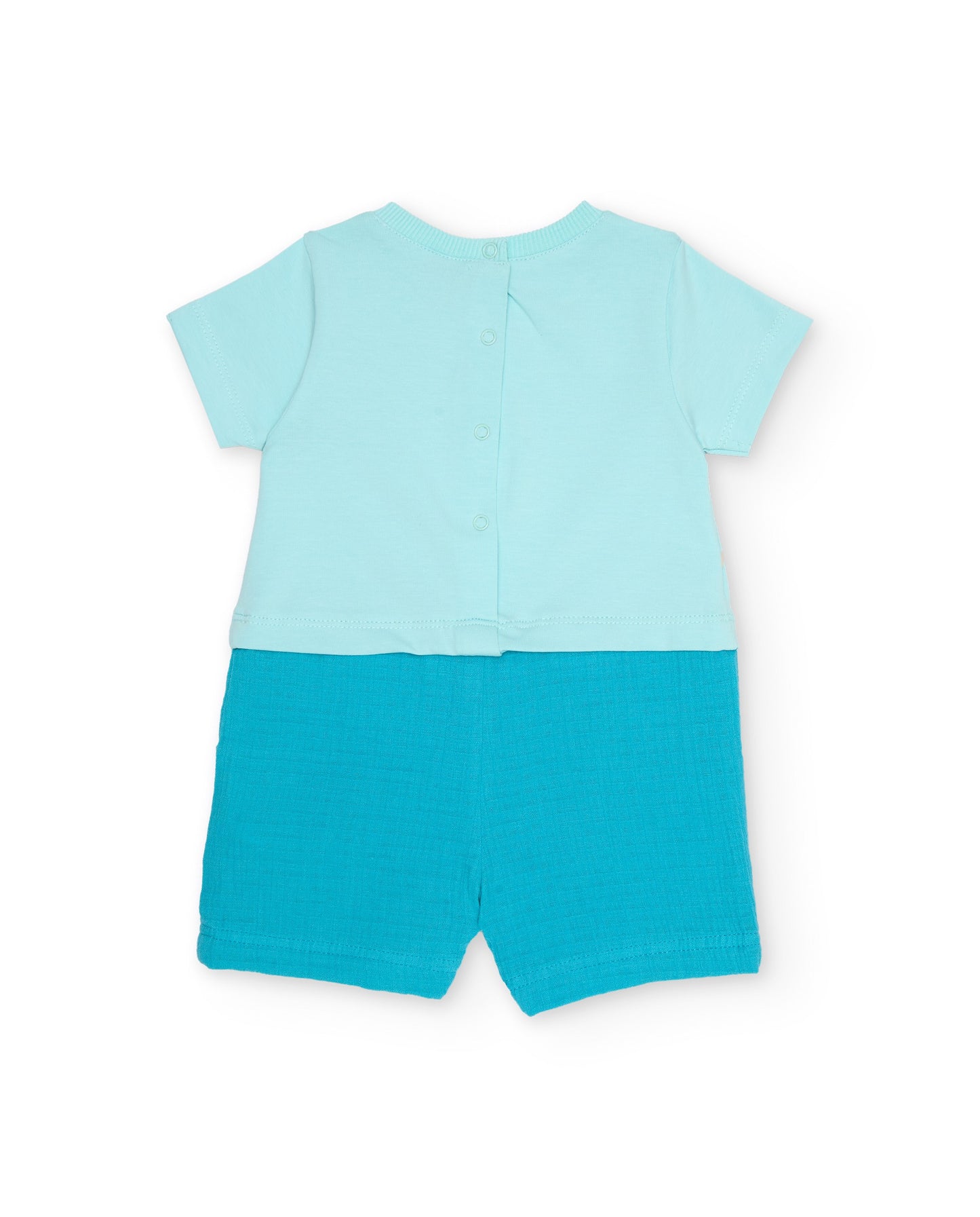 Tuc Tuc BABY BOY Turquoise romper with safari design