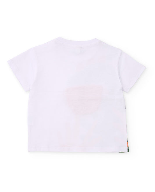 Tuc Tuc BOY White t-shirt with interactive dinosaur design