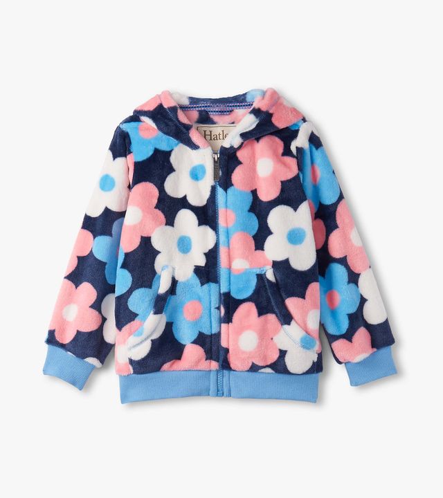 Hatley Big Flowers Fleece Zip-Up Hoodie