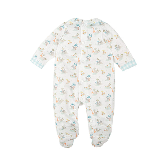 Babidu Babygrow with Collar and Safari Design in Blue 10222
