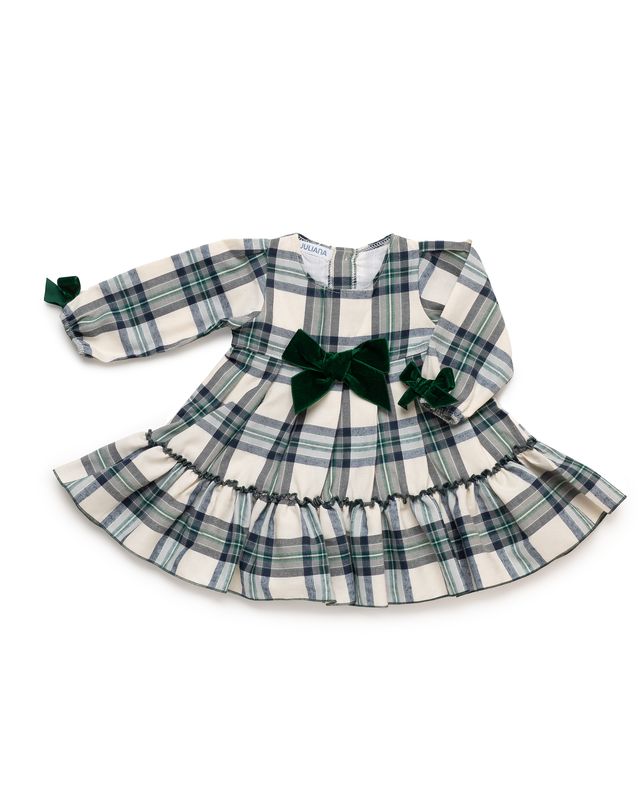 Juliana Tartan Dress in Green