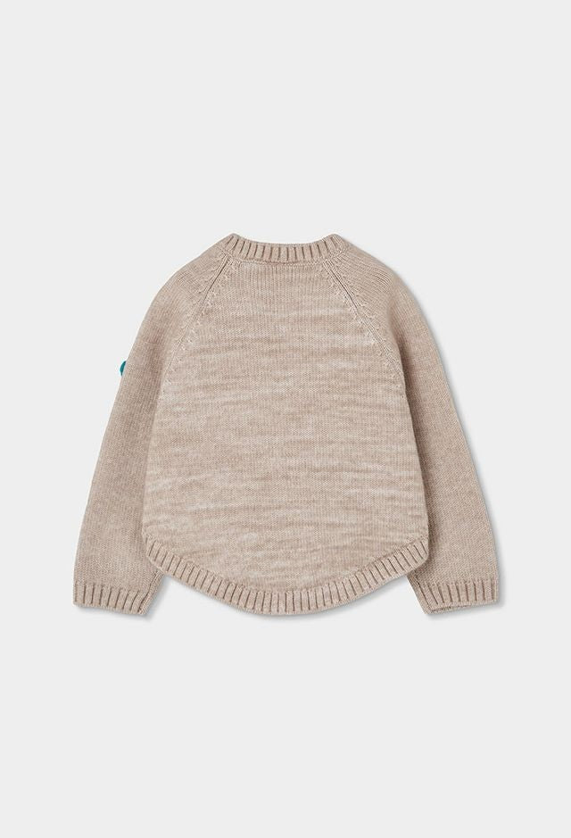 Boboli Girl Beige Flower Knit Pullover