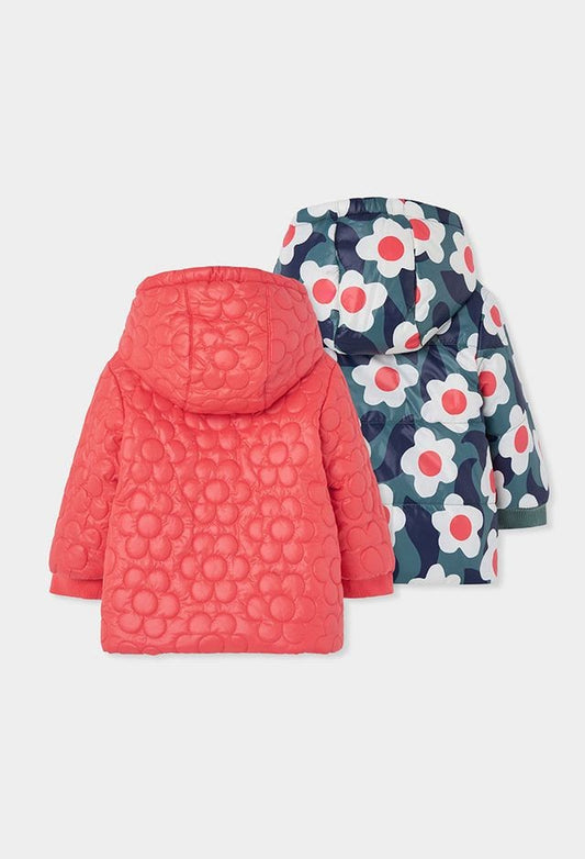 Boboli Girl Coral Reversible Coat