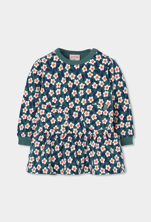 Boboli Girl Fleece Floral Dress