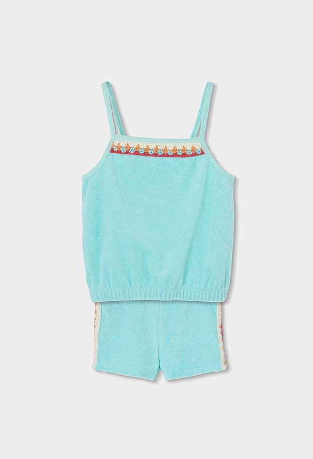 Boboli Beach Days turquoise short set for girl