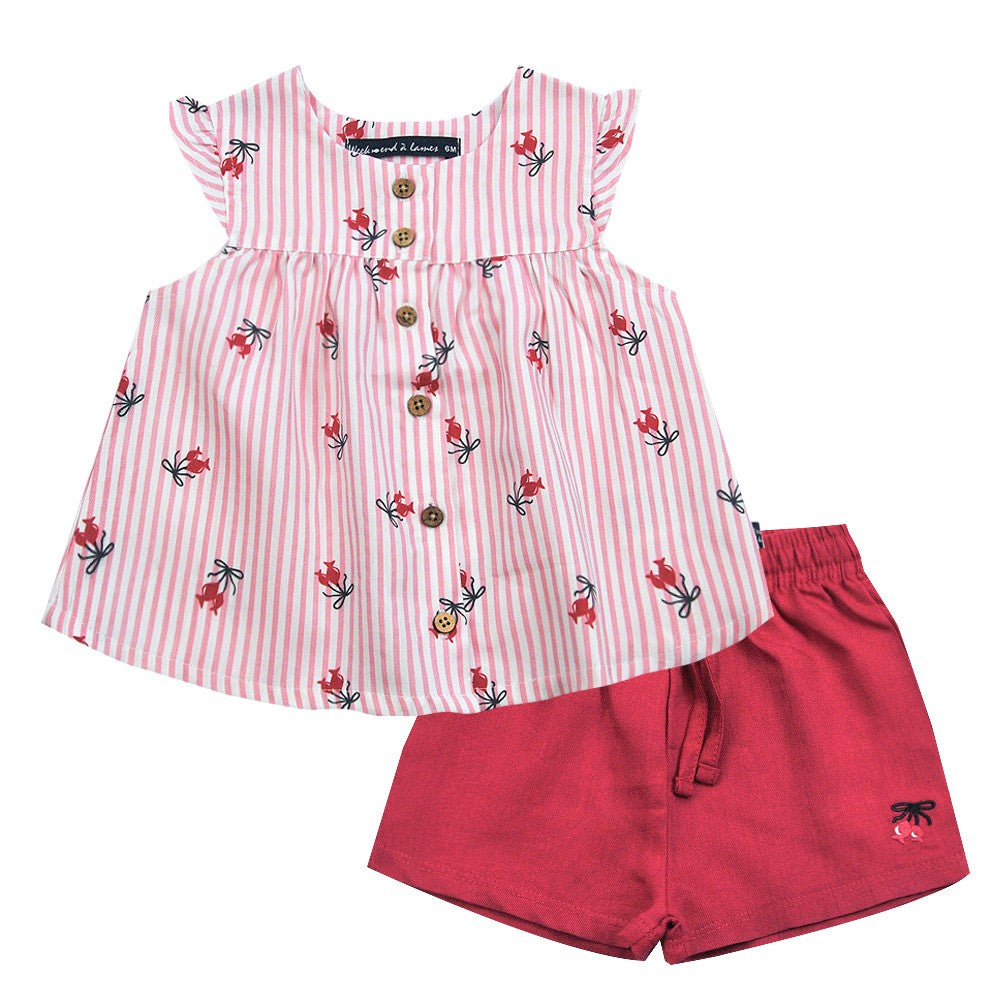 Weekend a la mer Baby Girl CATY Short Set