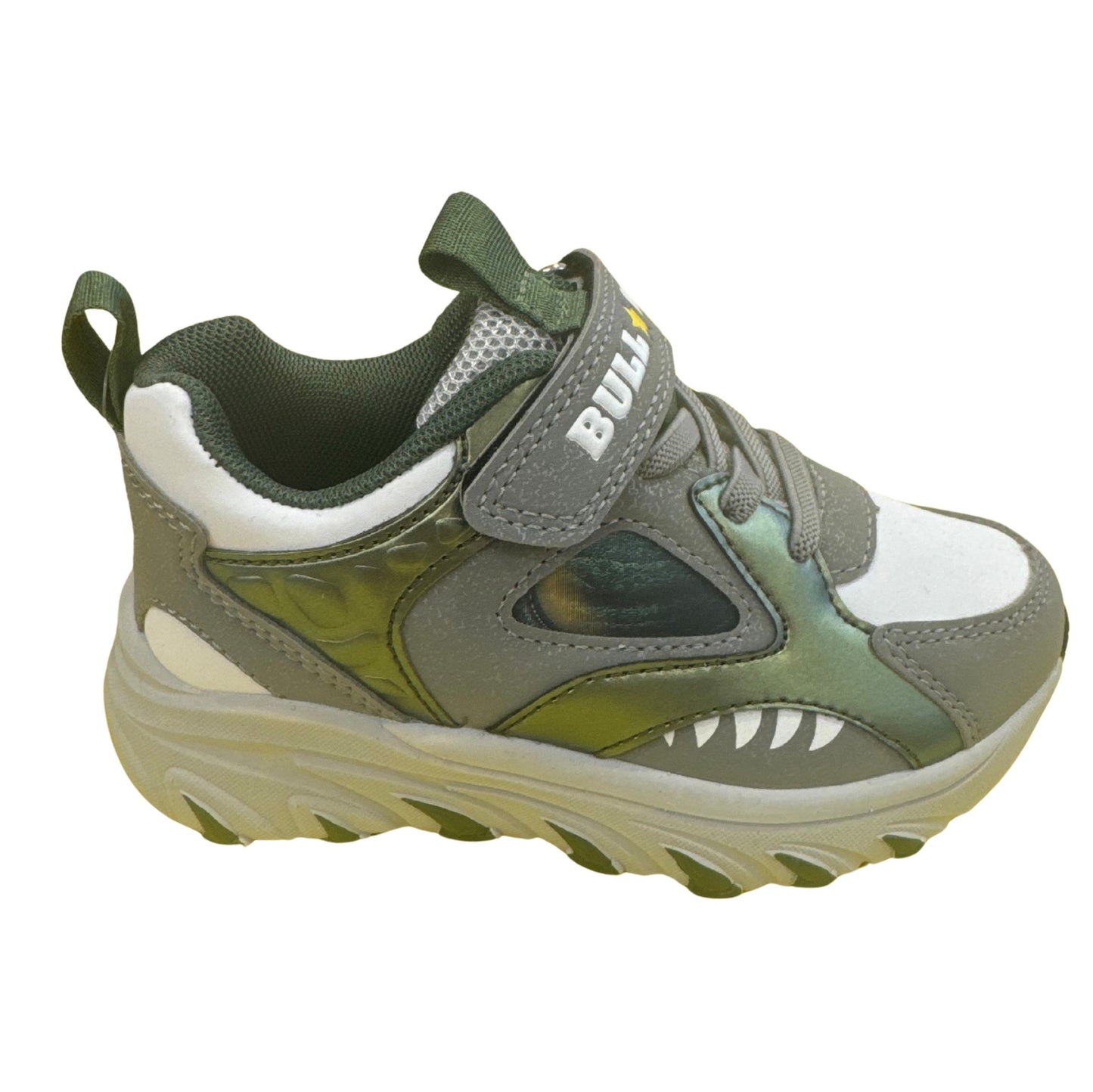BULL BOYS OCCHIOSAURO SHOES GREY / WHITE / GREEN