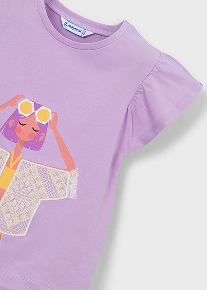 Mayoral Girl Lilac T-shirt with Fun Print