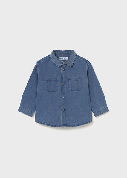 Mayoral Long Sleeve Denim Shirt Top
