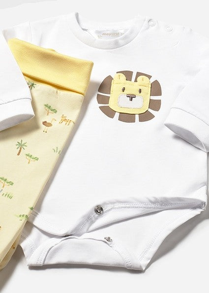 Mayoral Baby Yellow Footed Pants Set