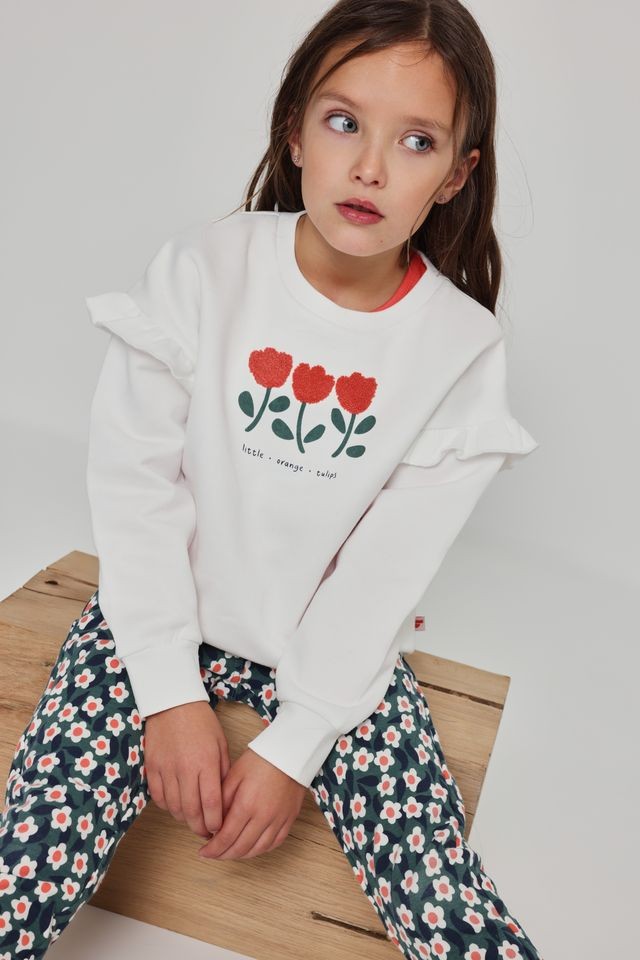 Boboli Fleece sweatshirt for girl off white