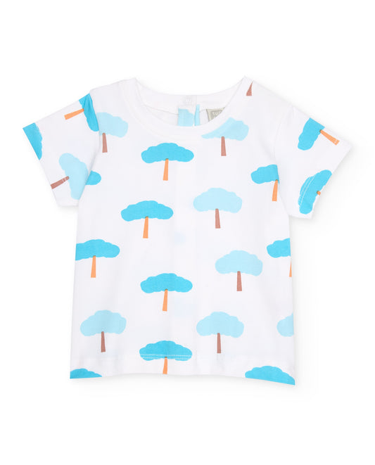 Tuc Tuc BABY BOY Turquoise romper with white printed t-shirt