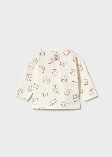 Mayoral Long Sleeve Top with all over Multicoloured Design