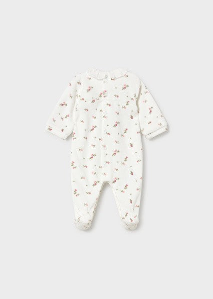 Mayoral velour collar romper set