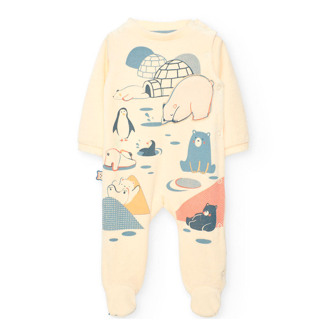 Boboli Baby boy velour babygro