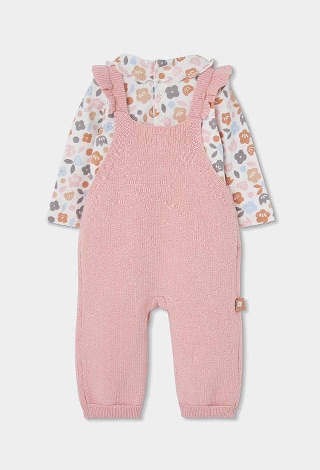 Boboli Baby Girl Rose Dungaree Set