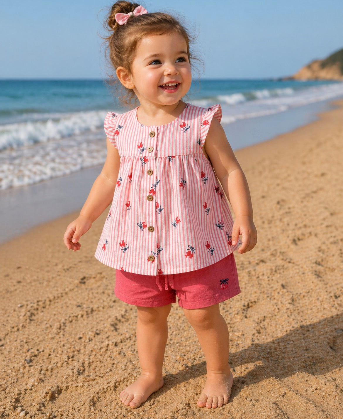Weekend a la mer Baby Girl CATY Short Set