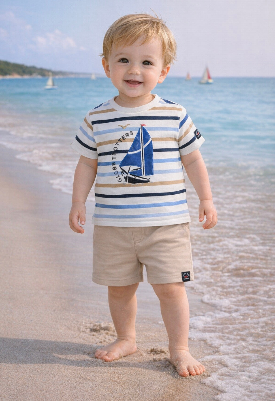 Weekend a la mer Baby Boy ODYSSEE short set