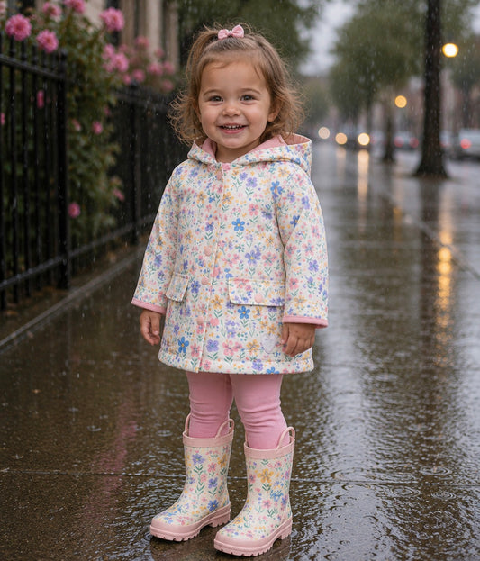Hatley little garden chicks snap rain coat
