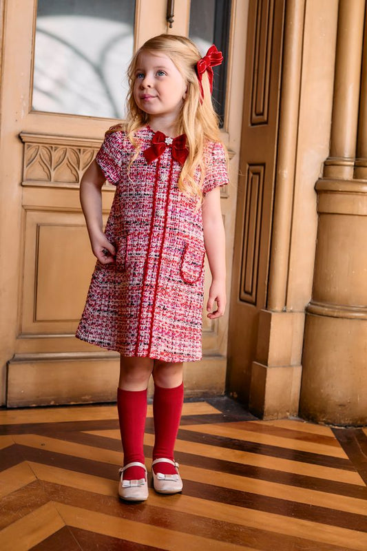 Patachou Girl Red Tweed Dress