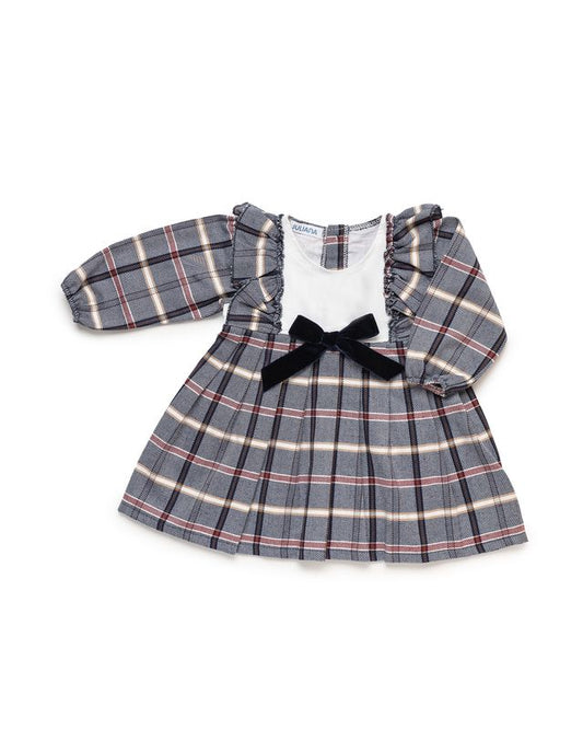 Juliana Tartan Dress in Navy