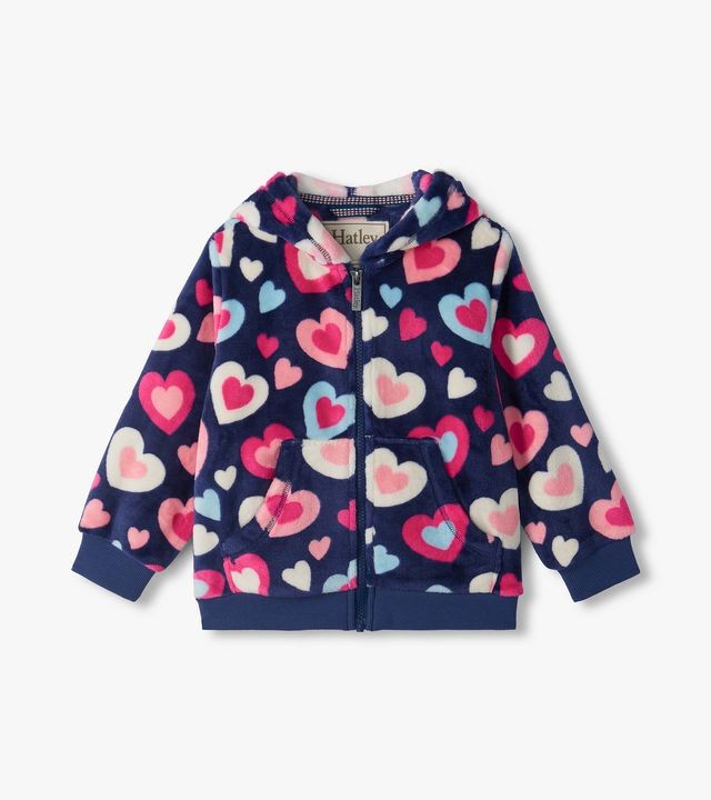 Hatley Bunches of Hearts Fleece Zip-Up Hoodie