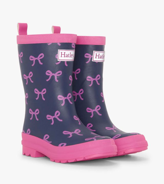 Hatley Teeny Bows Matte Rain Boots Patriot Blue