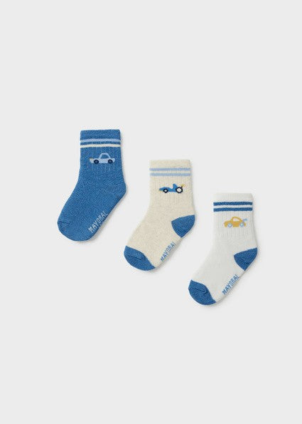 Mayoral Striped Socks 3 Pack in Blue