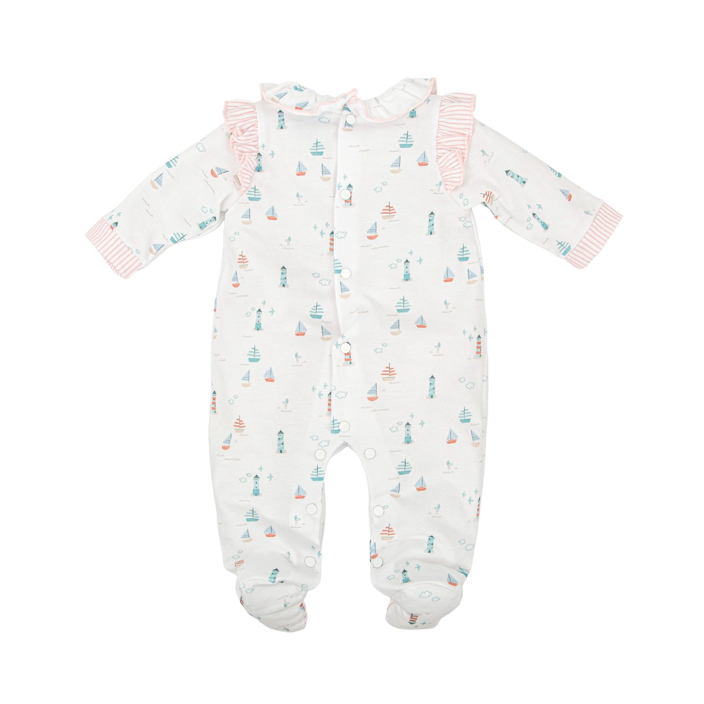 Babidu Babygrow Pink Seaside Print 14221
