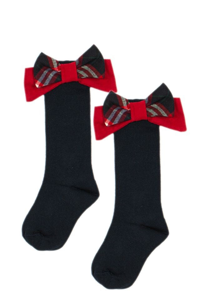 PATACHOU Navy Tartan Socks