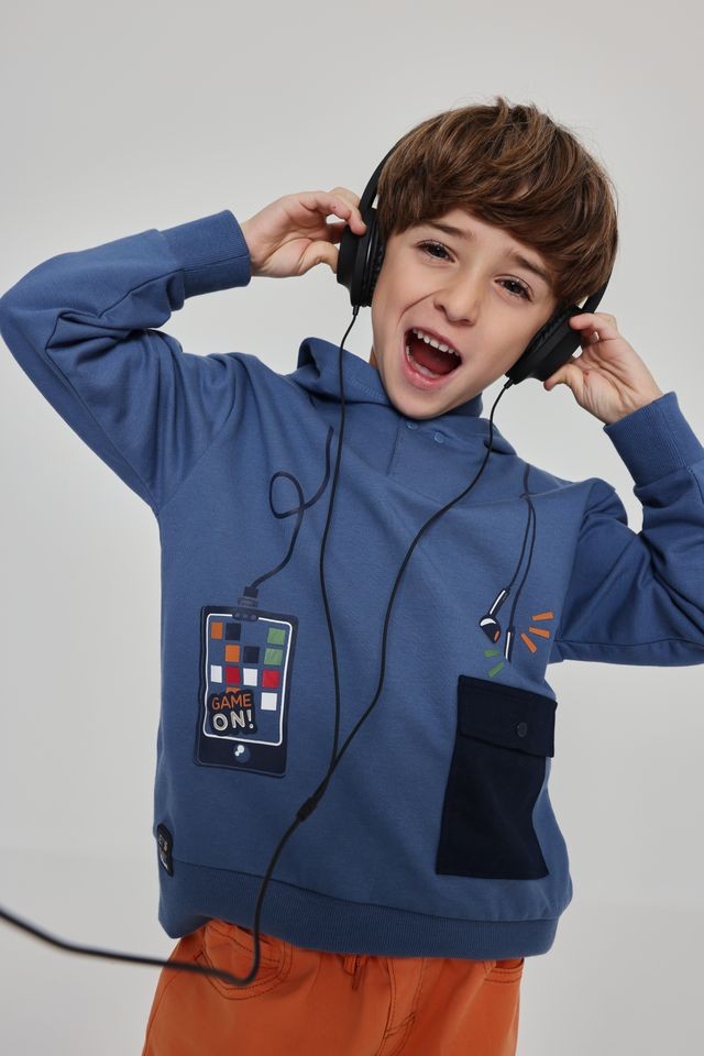 Boboli Boy Blue Fleece Hoodie