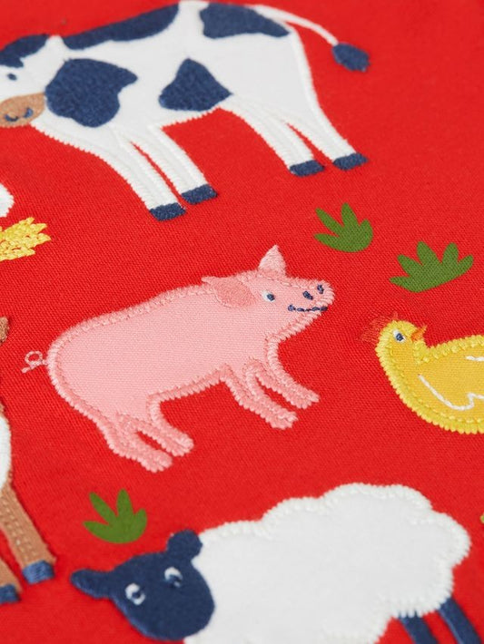 FRUGI LITTLE CREATURE APPLIQUE T-SHIRT RED