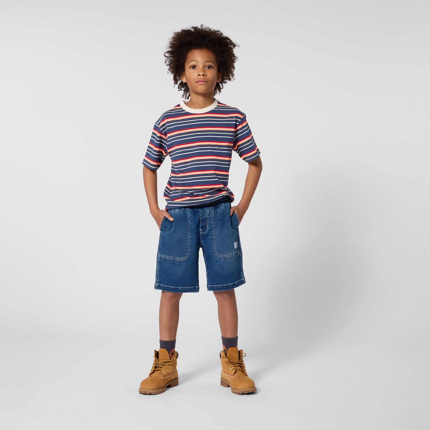 TIMBERLAND BOY DENIM BERMUDA SHORTS DOUBLE STONE + BRUSH