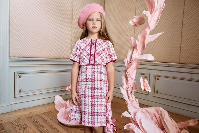 Patachou Candy Pink Tweed Dress