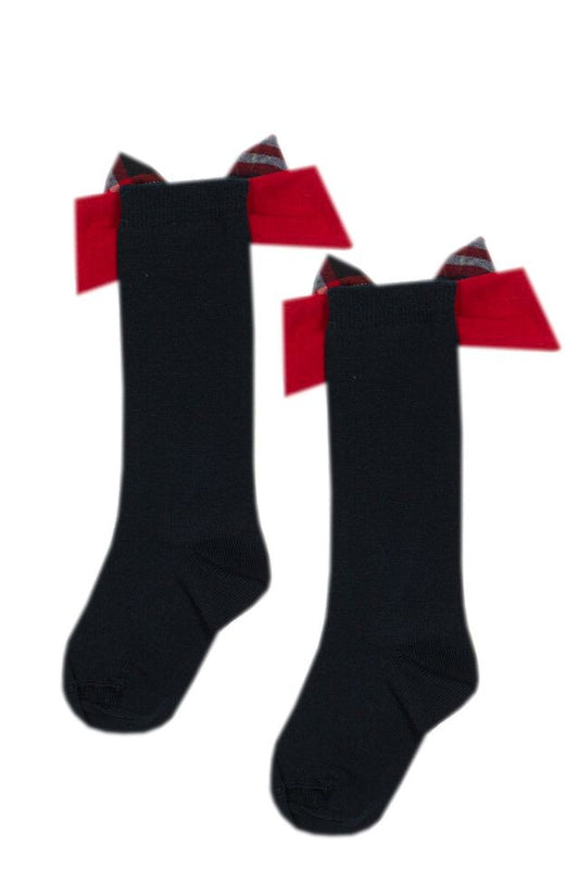 PATACHOU Navy Tartan Socks
