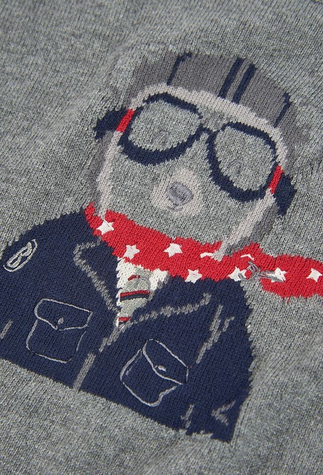 Boboli Boy Grey Knit Pullover
