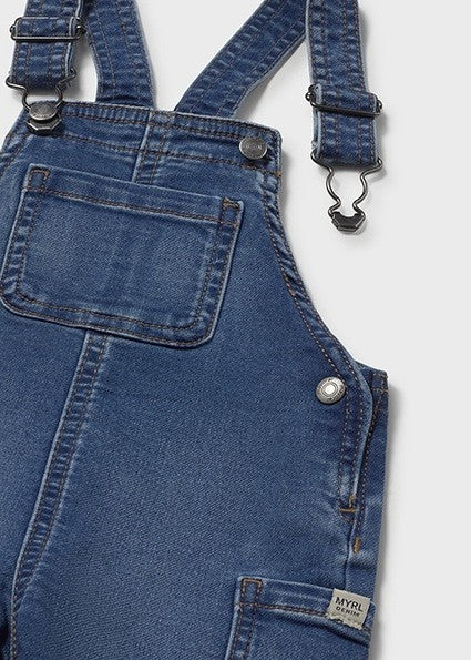 Mayoral Baby Boy soft denim dungaree shorts